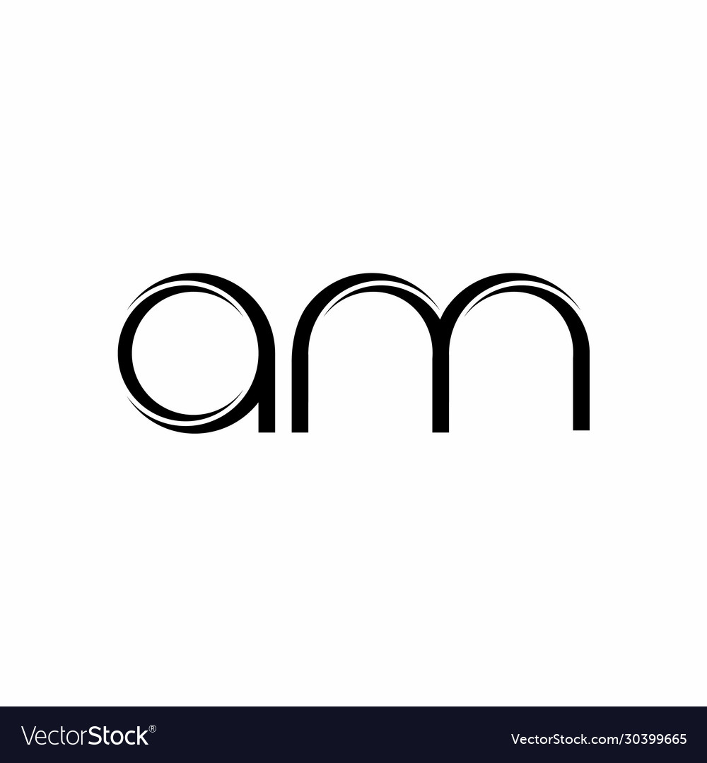 Am logo monogram with slice rounded modern design