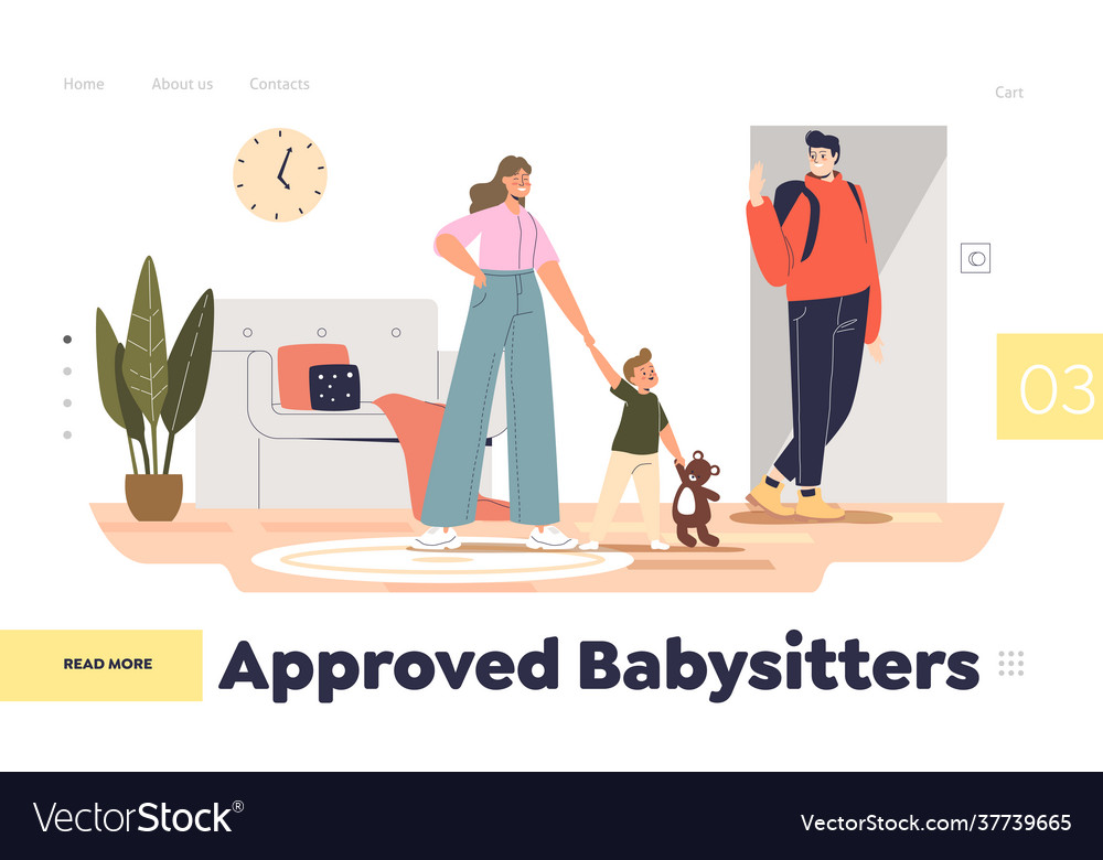 Approved babysitter concept landing page Vector Image