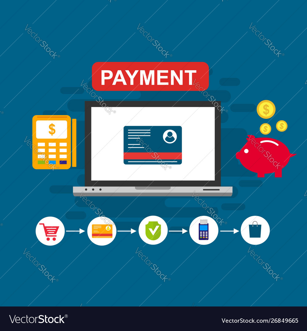 Concept online and mobile payments for web page Vector Image