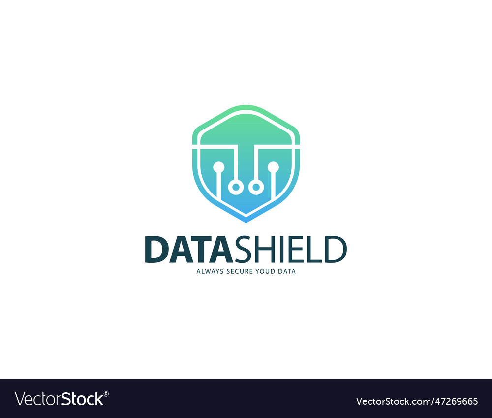 Data server shield logo or icon design for app Vector Image