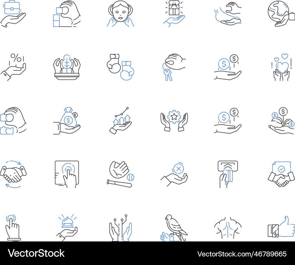Development concept line icons collection growth Vector Image