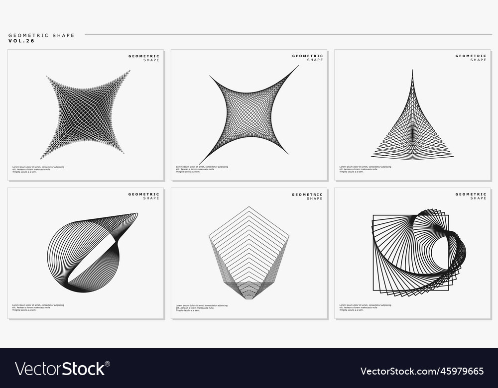 Dynamic line blend abstract design template set vector image Dynamic line blend abstract design template set