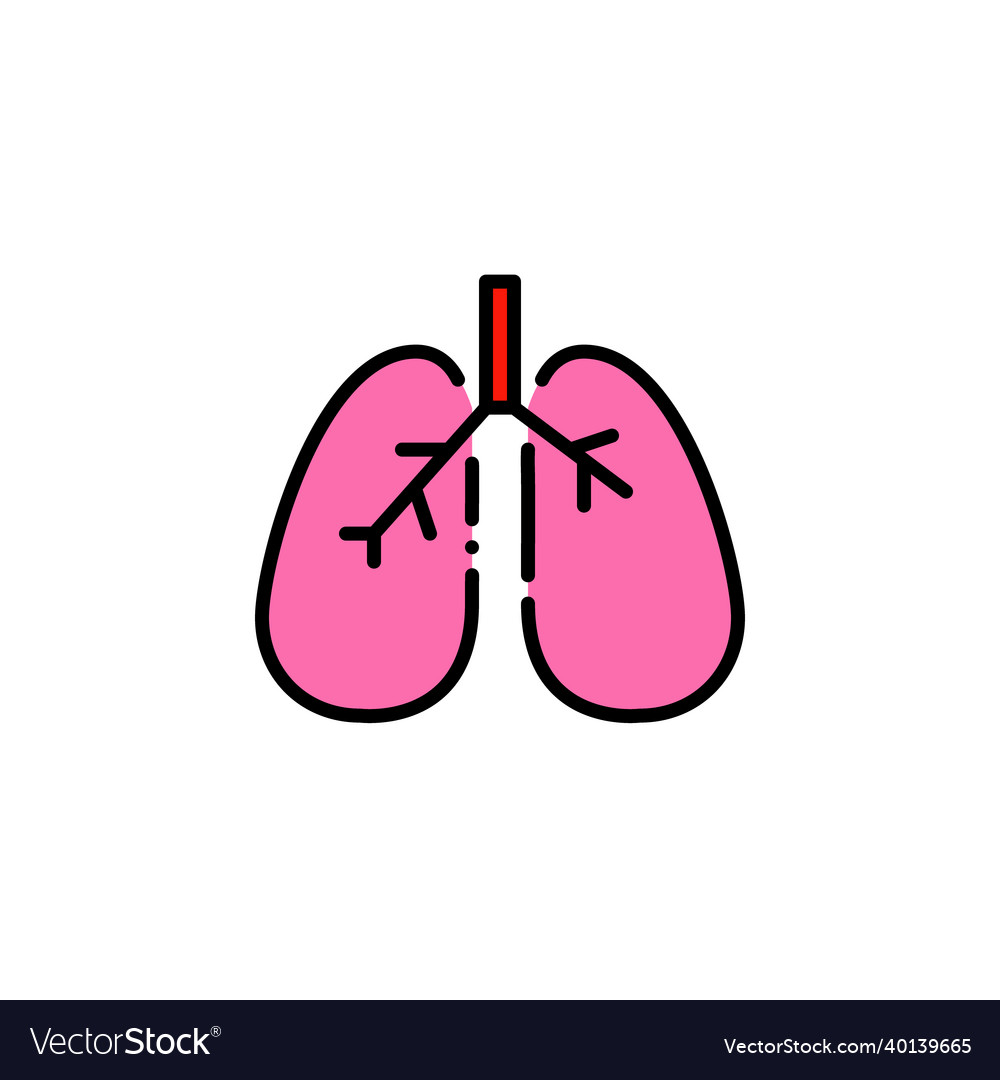 Human lungs internal breathing organ pixel Vector Image