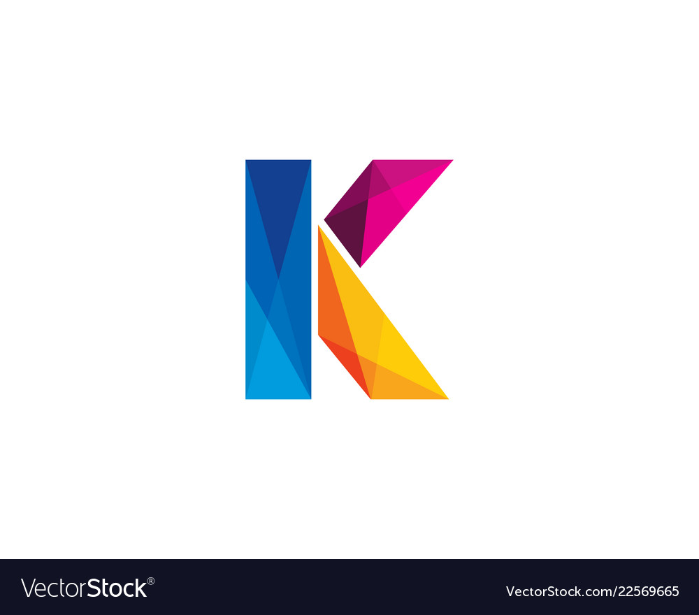 K colorful letter logo icon design Royalty Free Vector Image