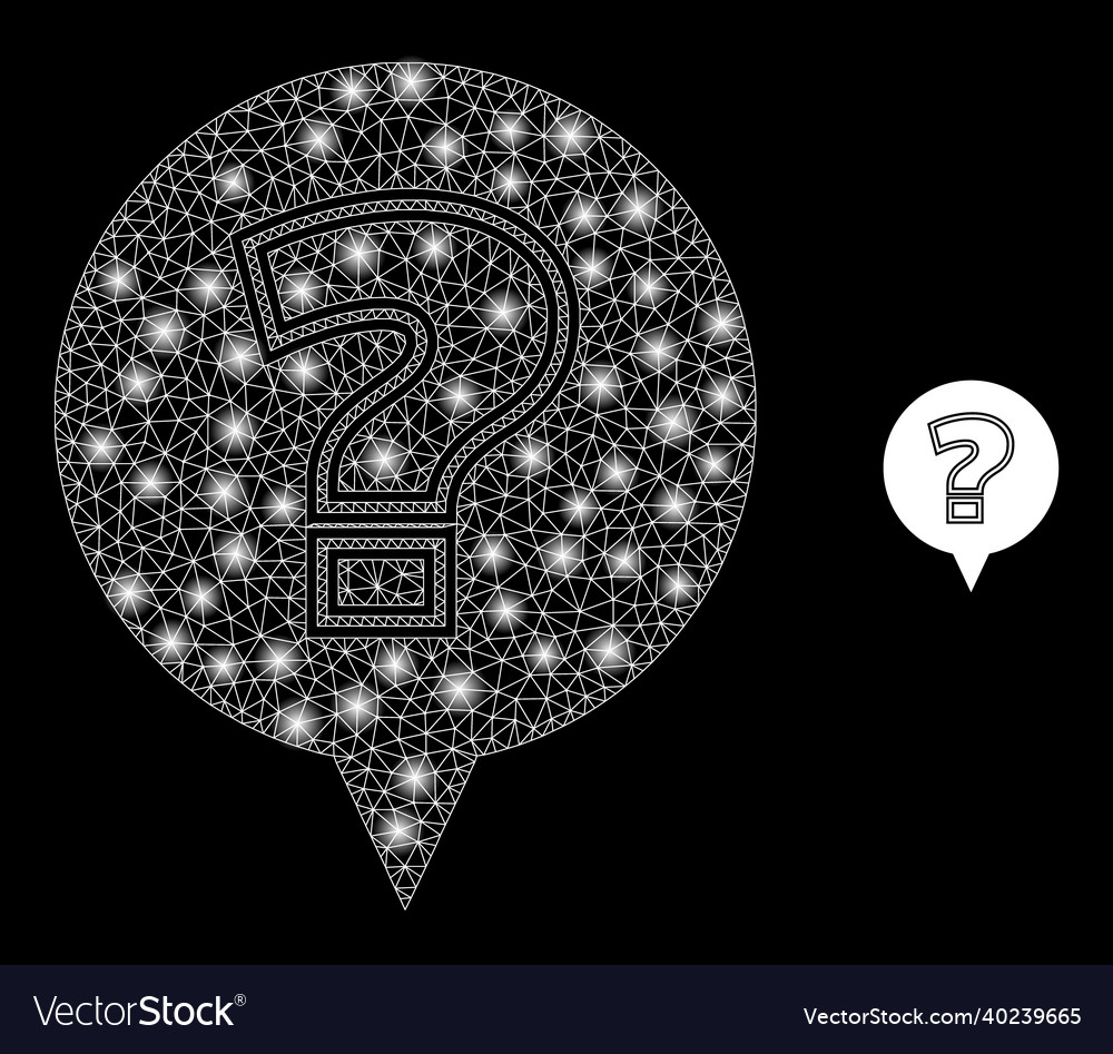 Mesh net question with illumitated carcass vector image Mesh net question with illumitated carcass