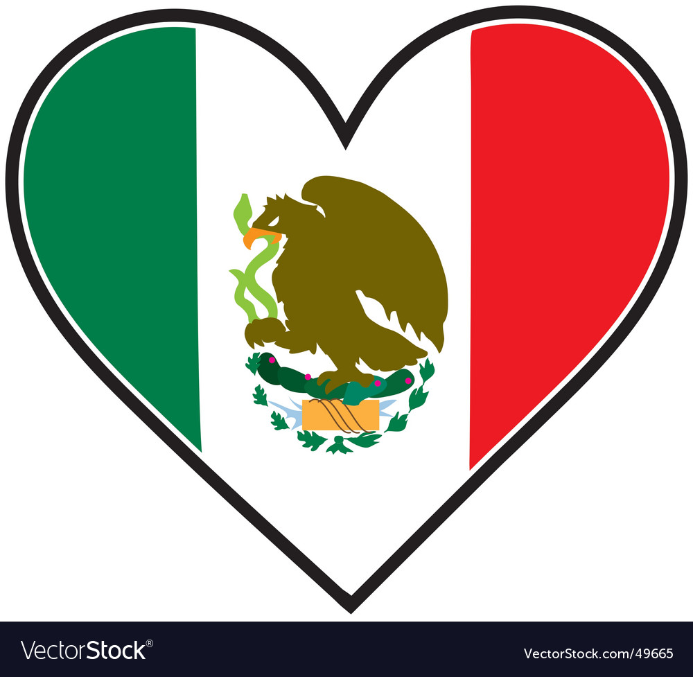 Mexico heart flag Royalty Free Vector Image VectorStock