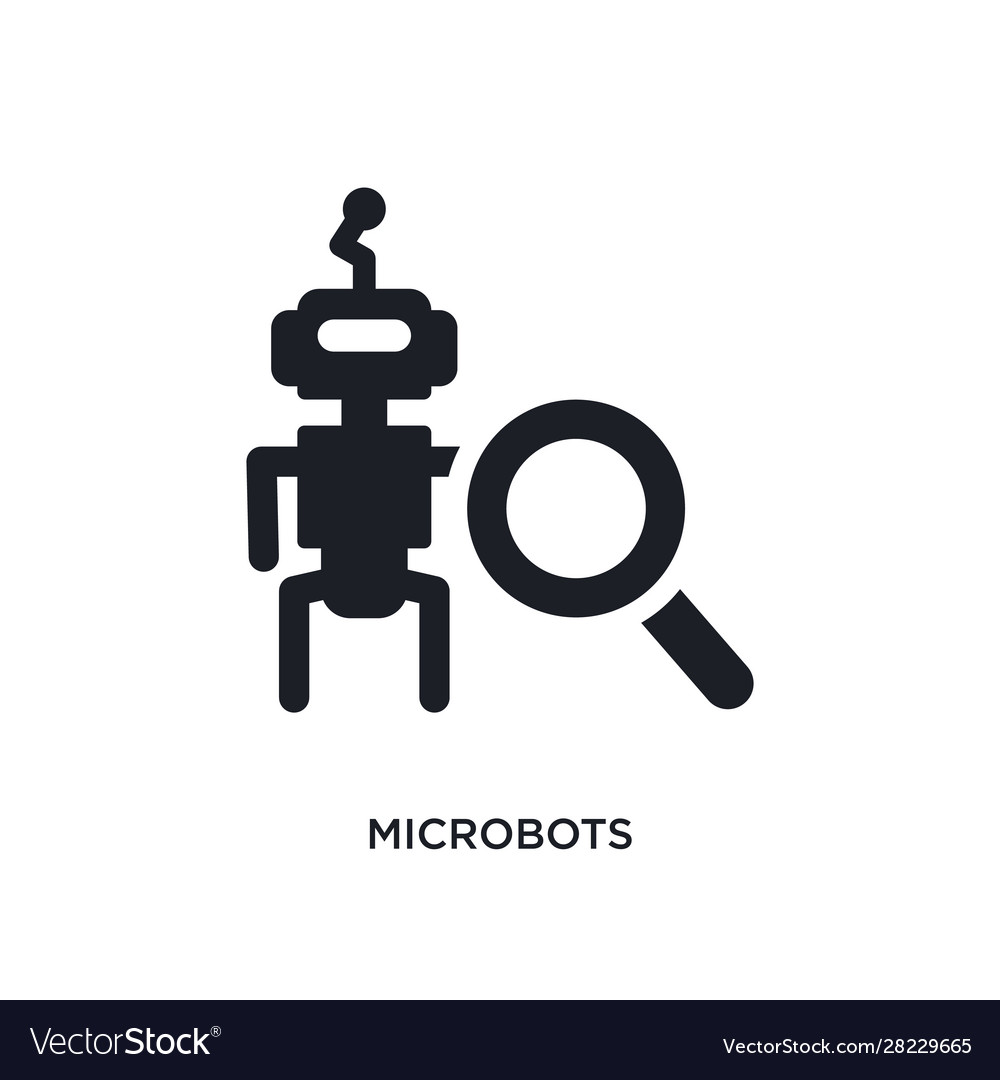 Microbots isolated icon simple element from
