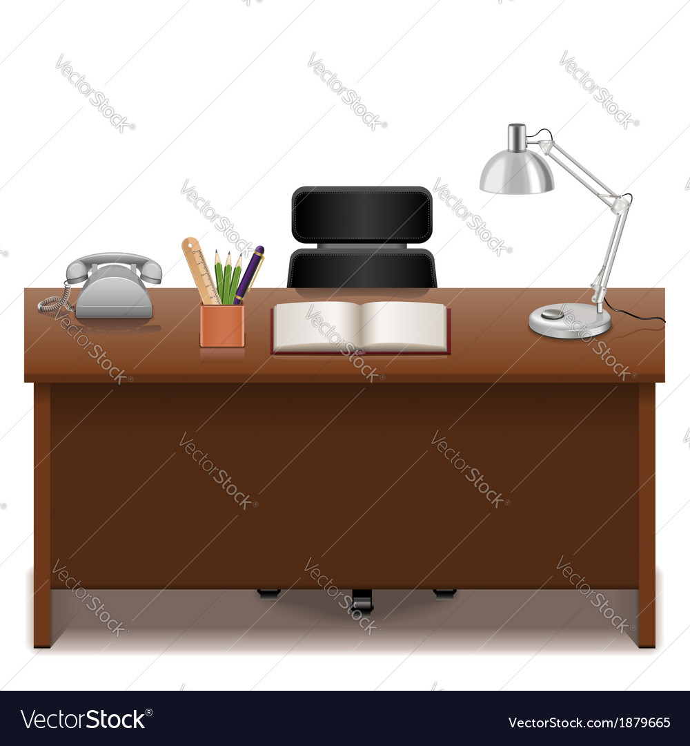 Office table Royalty Free Vector Image VectorStock