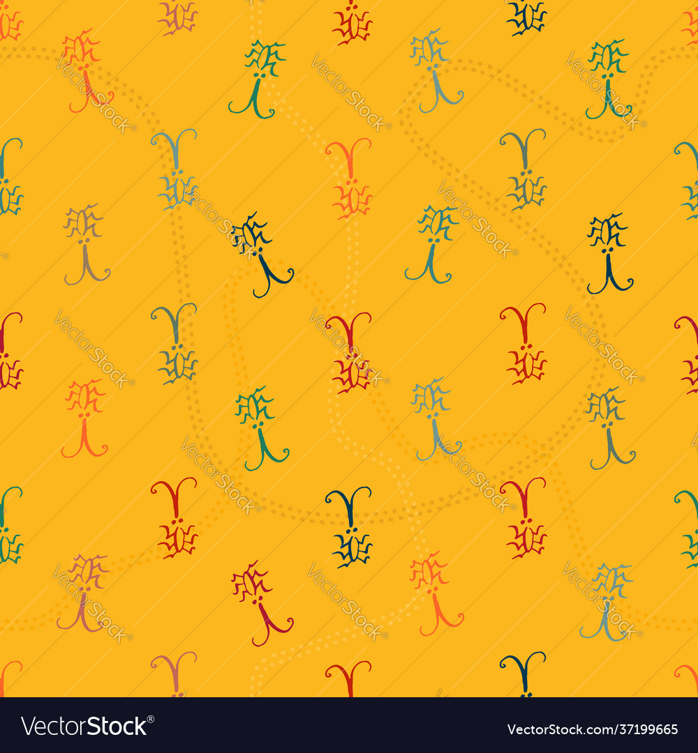 Seamless pattern with bugs and traces vector image Seamless pattern with bugs and traces