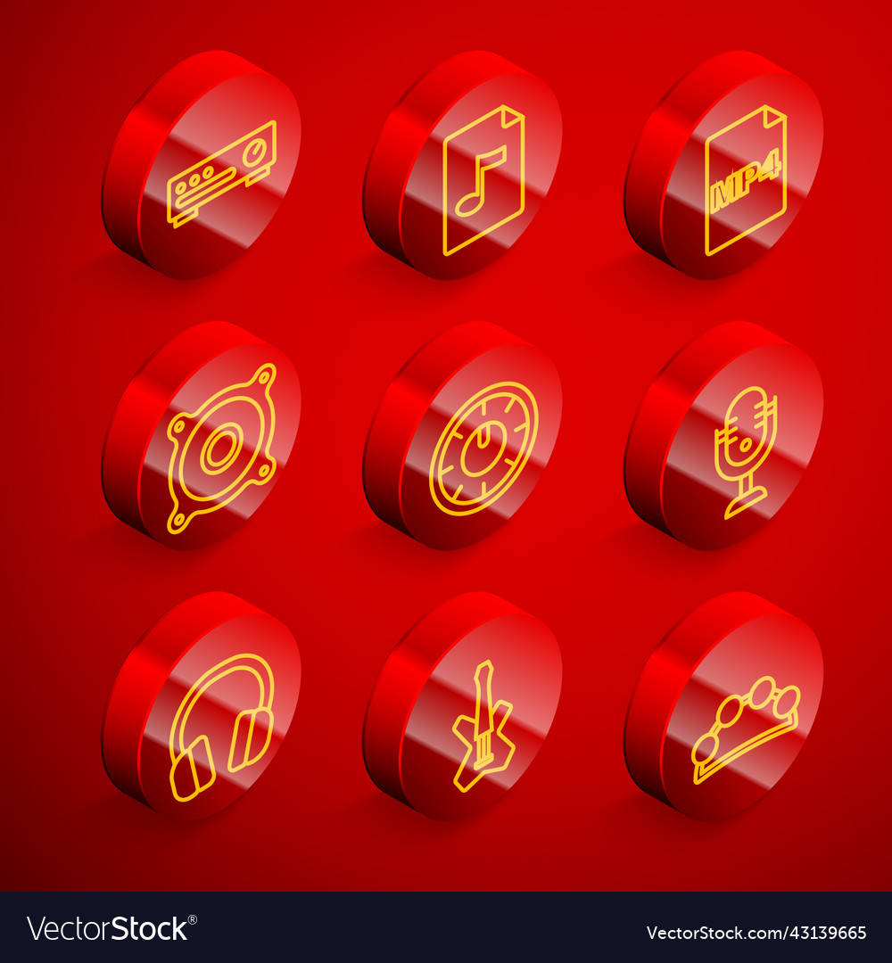 Set line sound mixer controller mp3 file document vector image Set line sound mixer controller mp3 file document