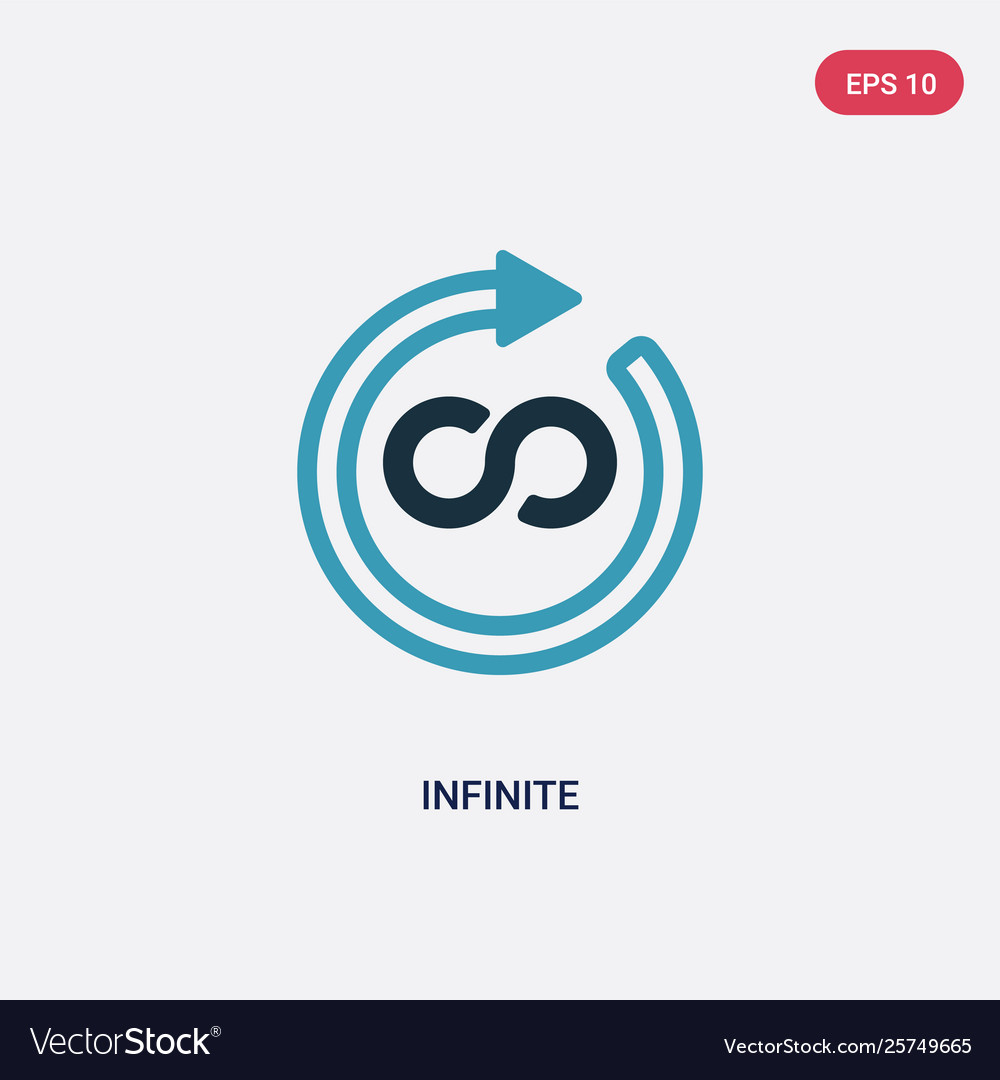Two color infinite icon from time management vector image Two color infinite icon from time management