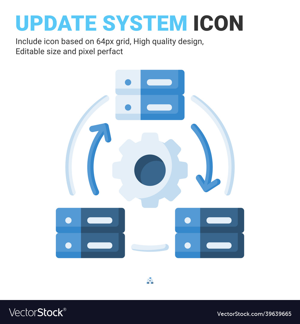 Update system icon with flat color style vector image Update system icon with flat color style