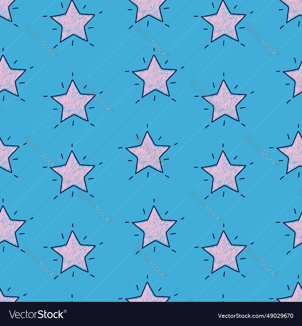A set of star seamless pattern background vector image A set of star seamless pattern background
