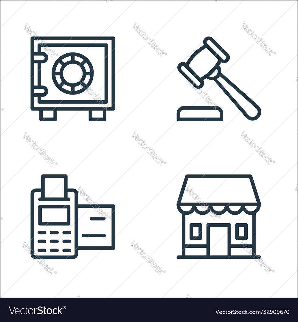 Banking and finance line icons linear set quality
