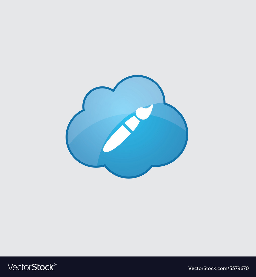 Blue cloud paintbrush icon