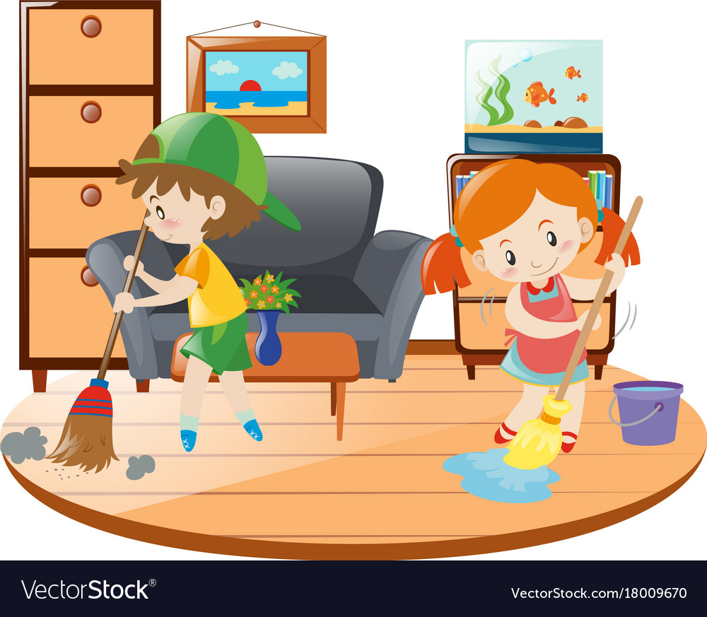 clean living room clipart