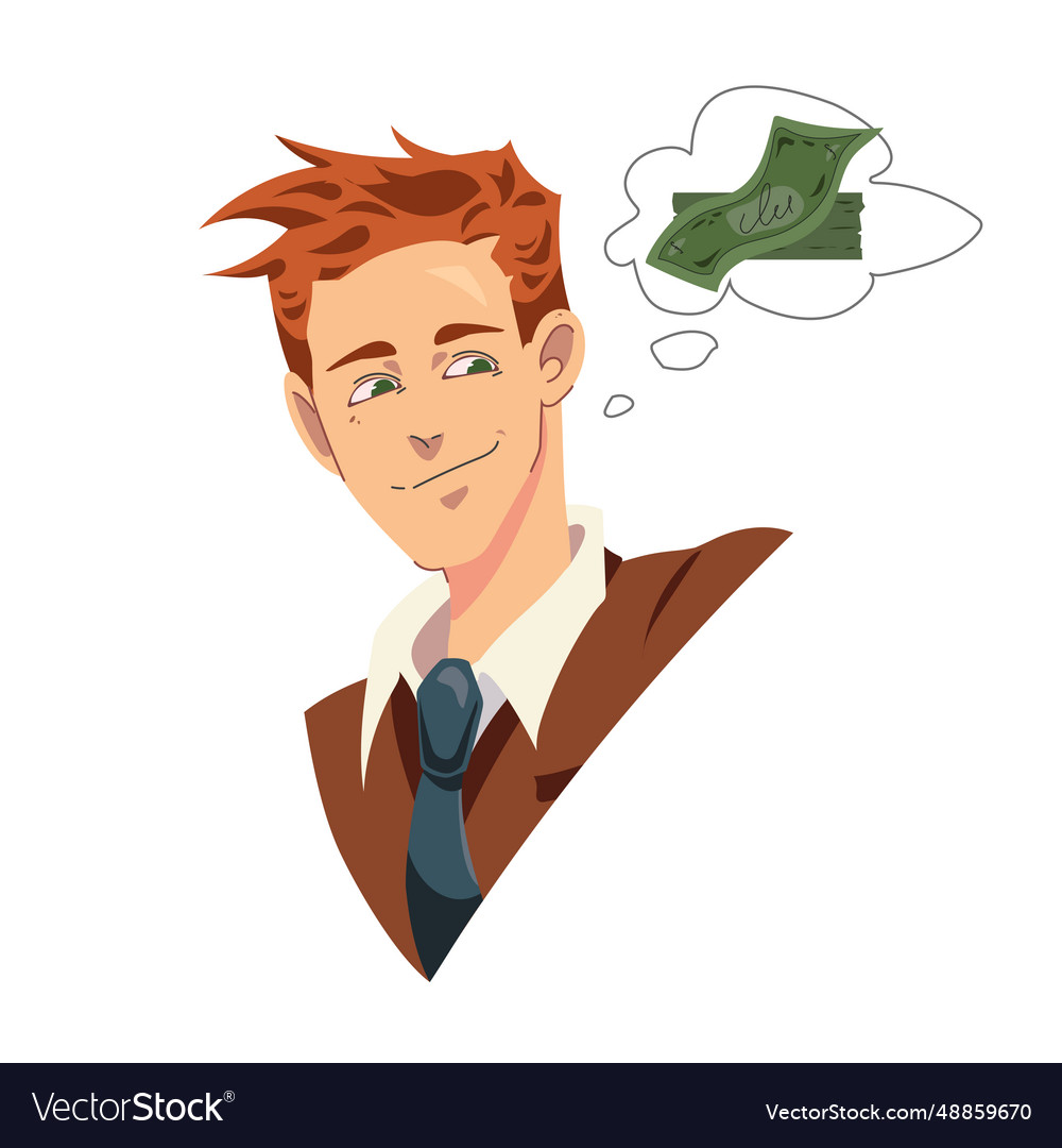 Businessman thinking of money