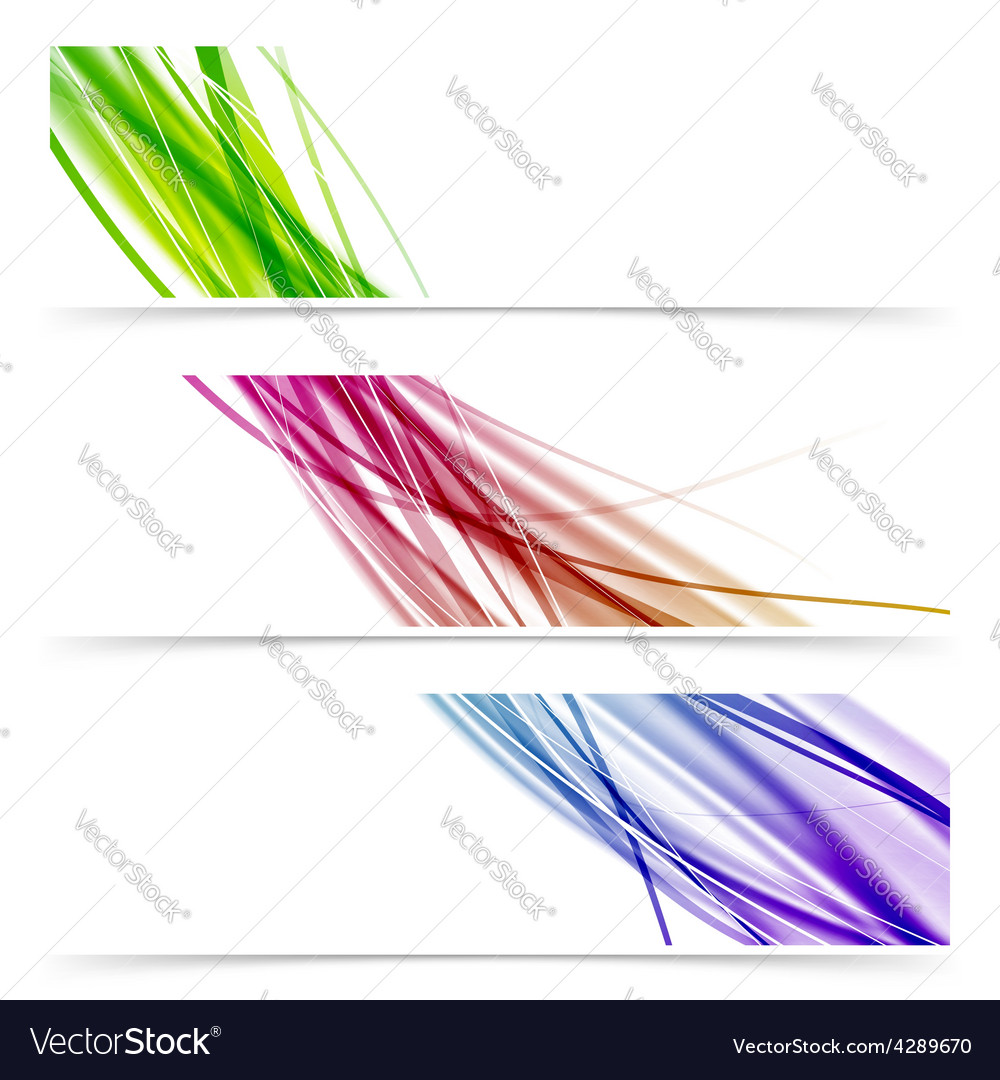 Colorful swoosh speed wave line banner collection