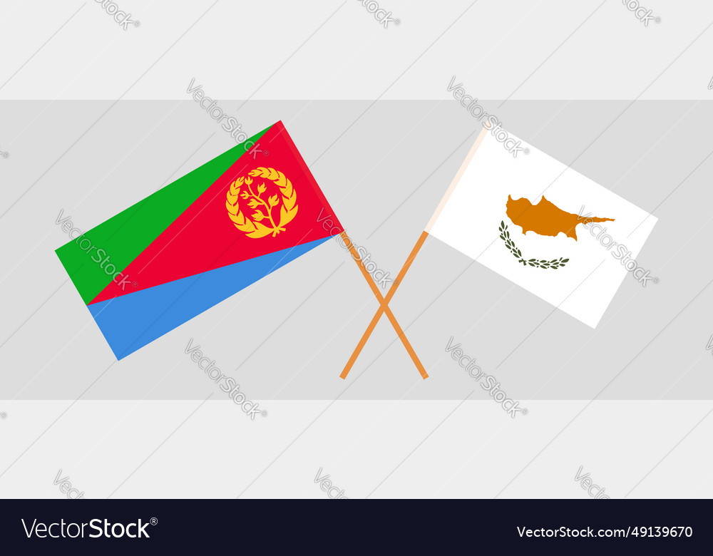Crossed flags of eritrea and cyprus official