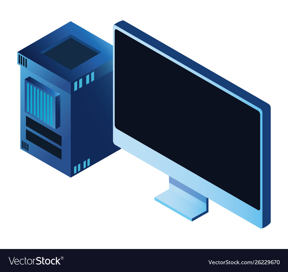 Database servers and computing technology vector image Database servers and computing technology