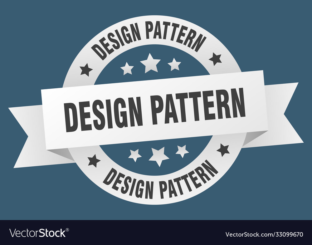 Design pattern round ribbon isolated label