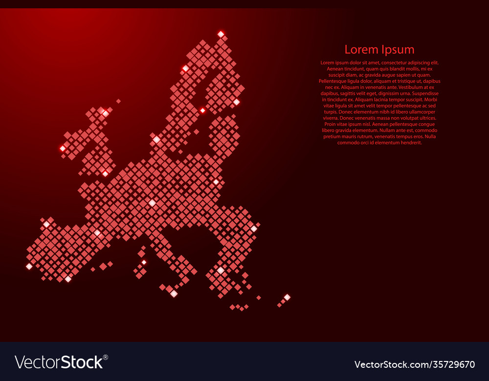 European union map from red pattern rhombuses vector image European union map from red pattern rhombuses