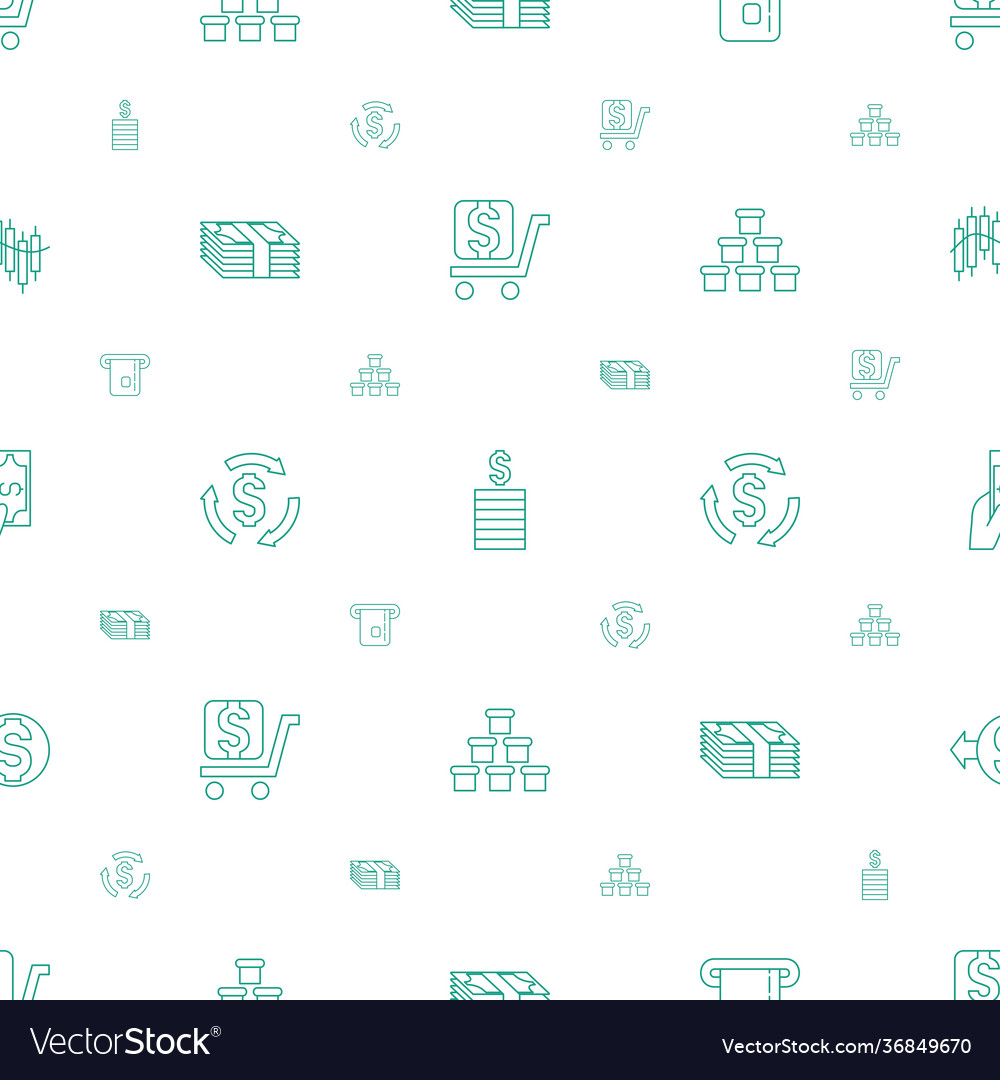 Financial icons pattern seamless white background