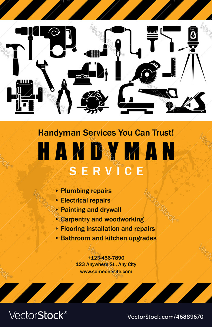 Handyman service poster Royalty Free Vector Image