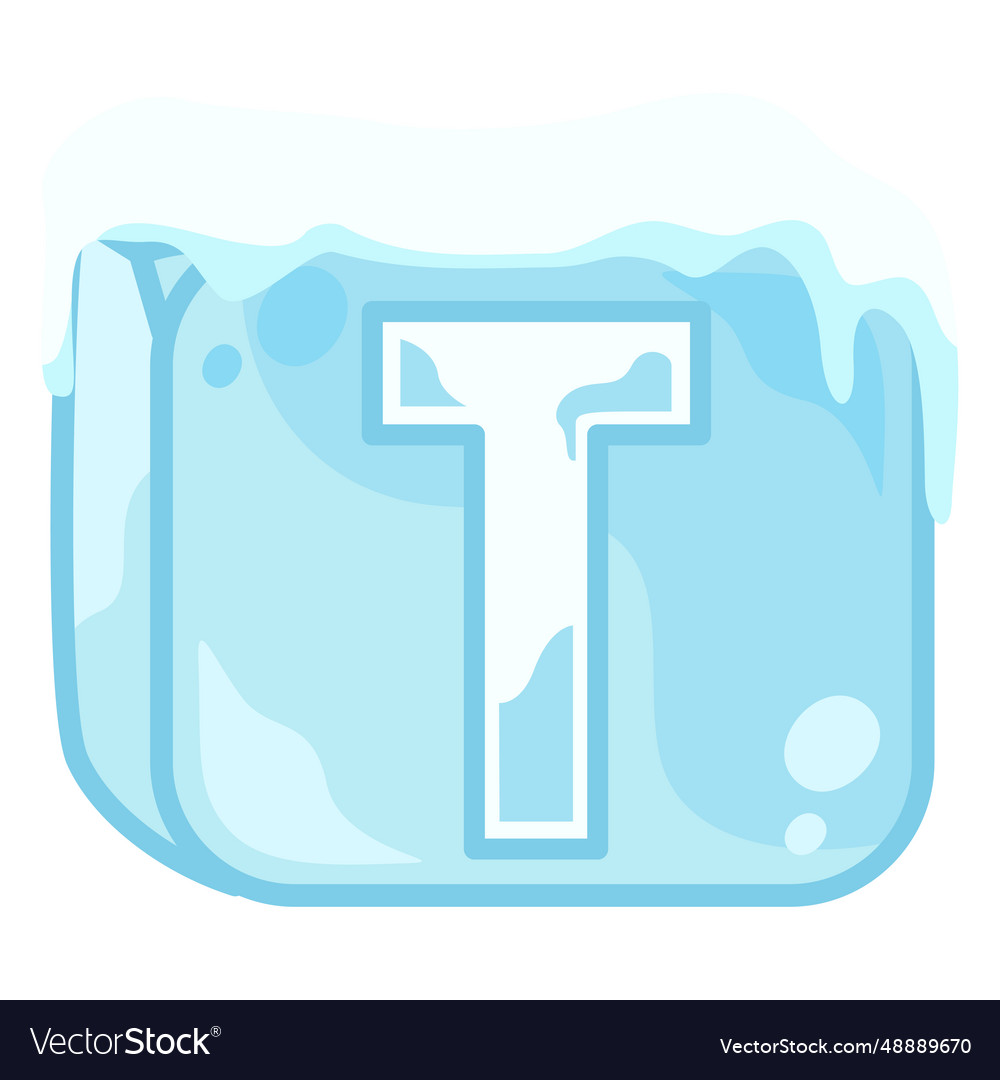 Ice cube letter t