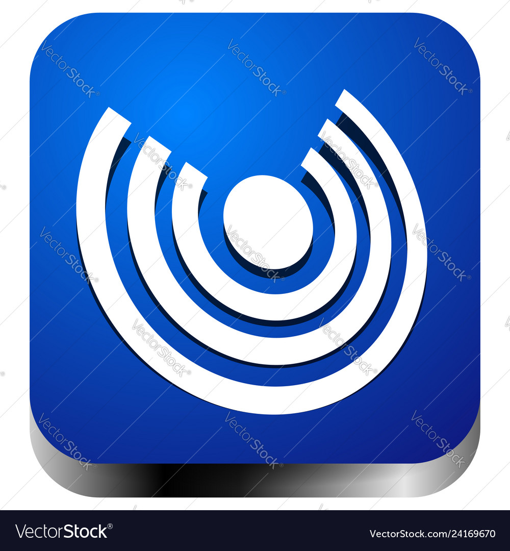Icon with concentric circles for emitting rays vector image Icon with concentric circles for emitting rays