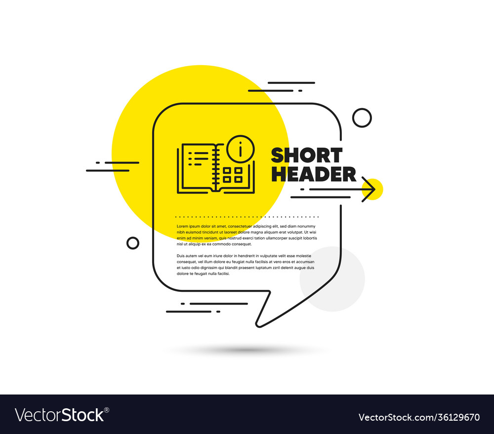 Instruction info line icon technical information vector image Instruction info line icon technical information