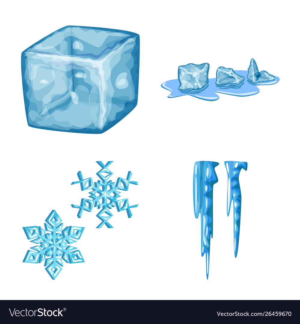 Isolated object frost and water icon set