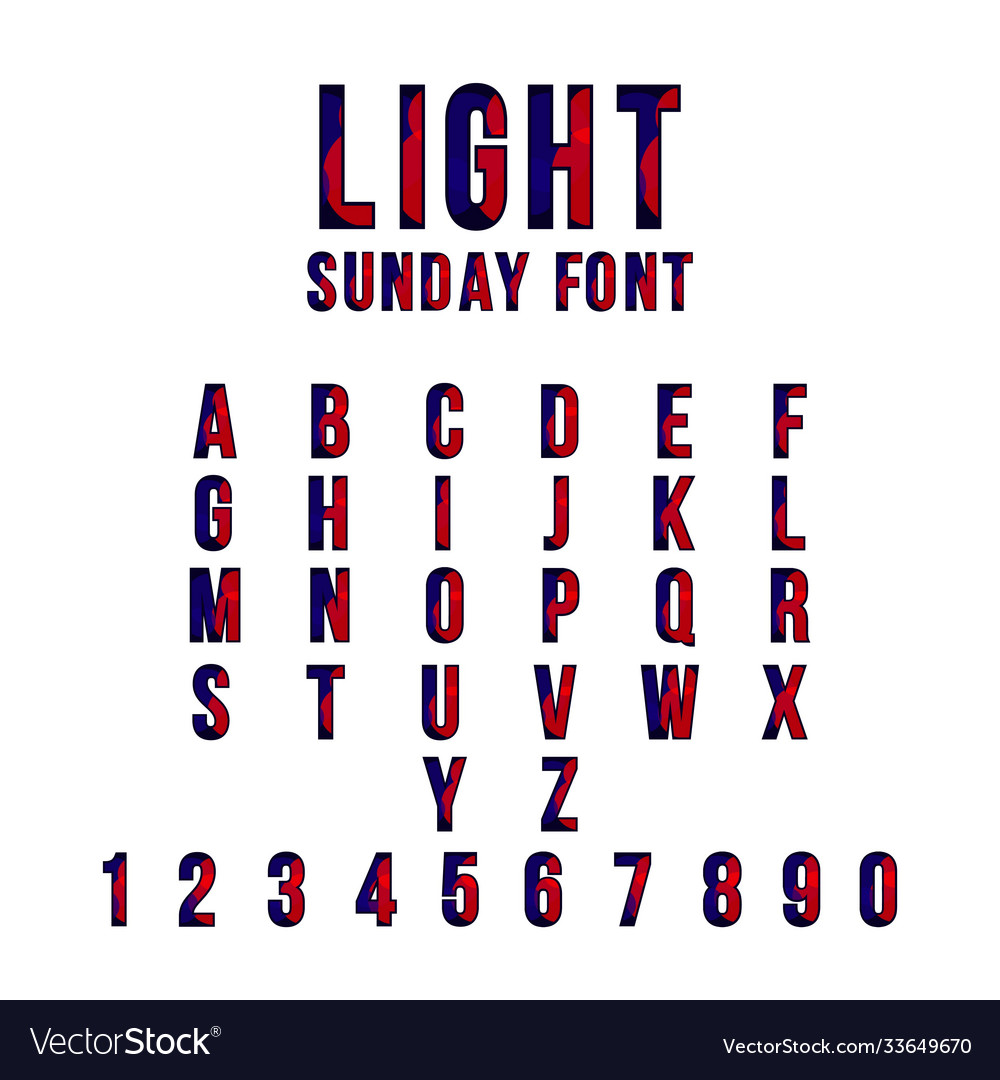 Light sunday font template design