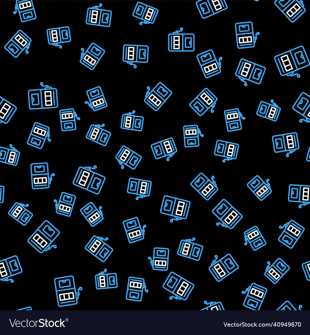 Line slot machine icon isolated seamless pattern