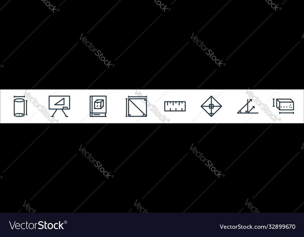 Mathematics line icons linear set quality vector image Mathematics line icons linear set quality