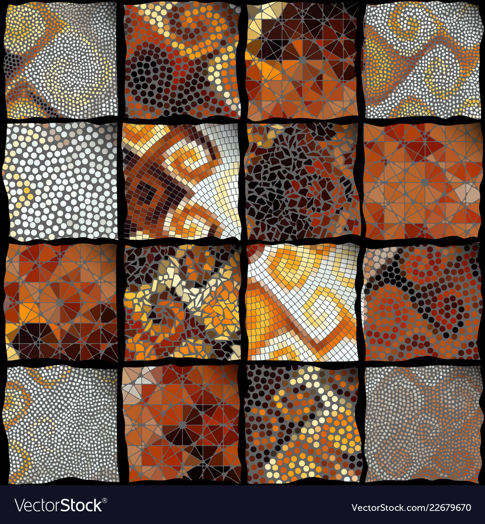 Mosaic art pattern image vector image Mosaic art pattern image
