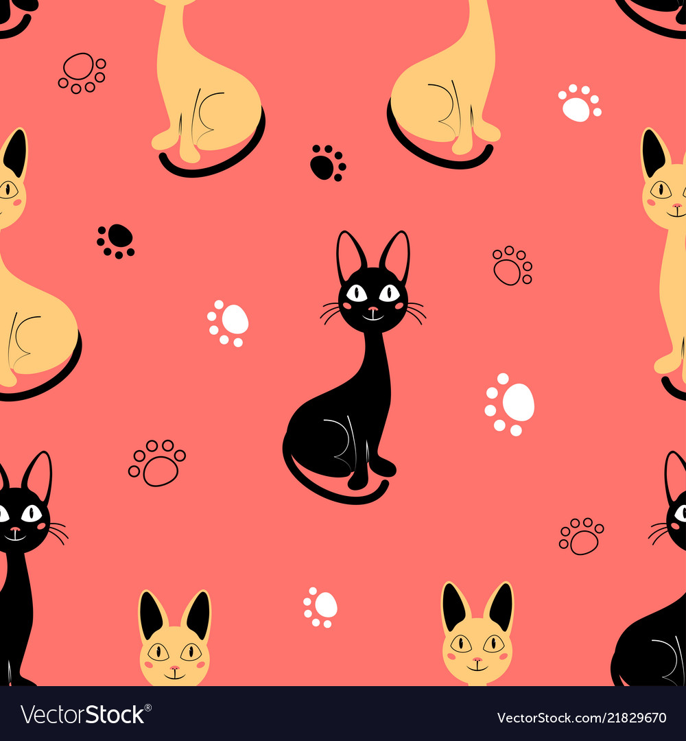 Pattern with cats