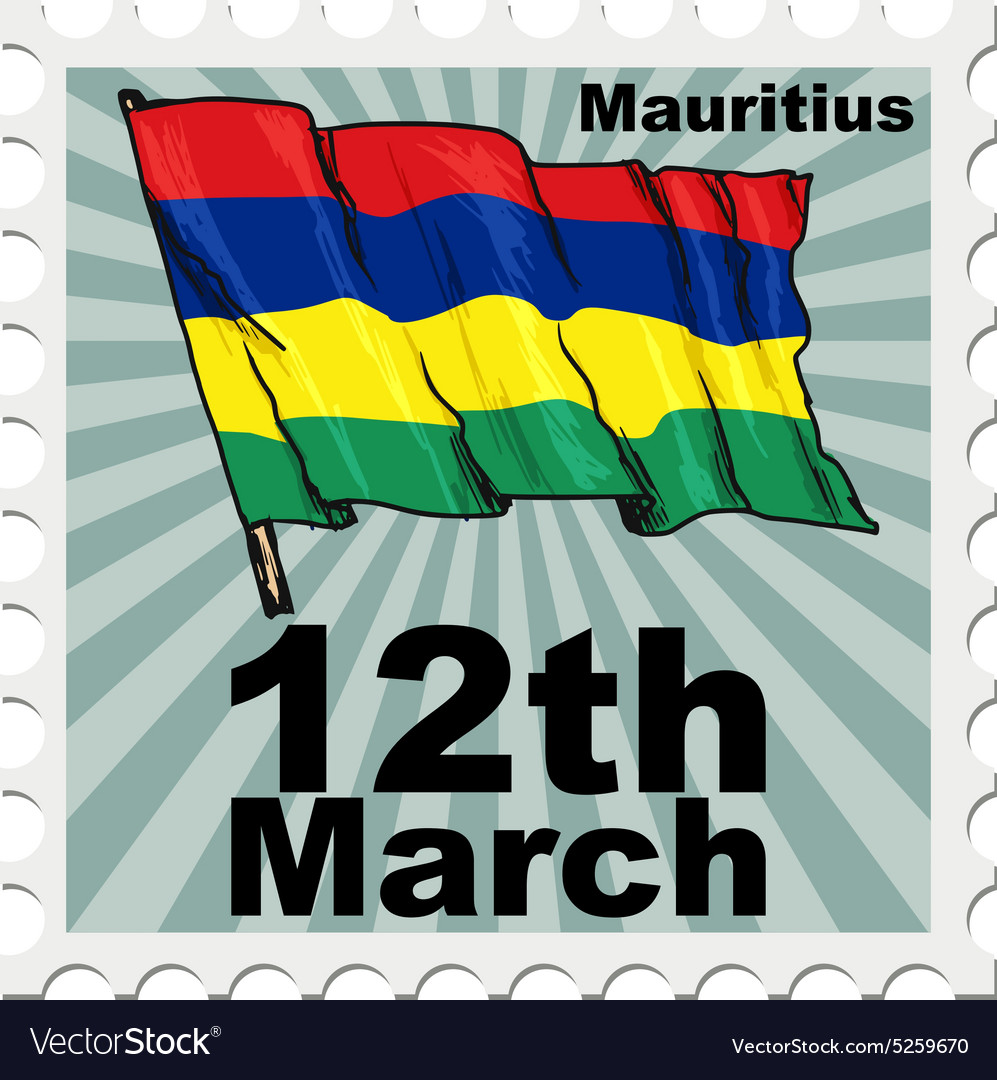 Poststempel des nationalen Tages mauritius