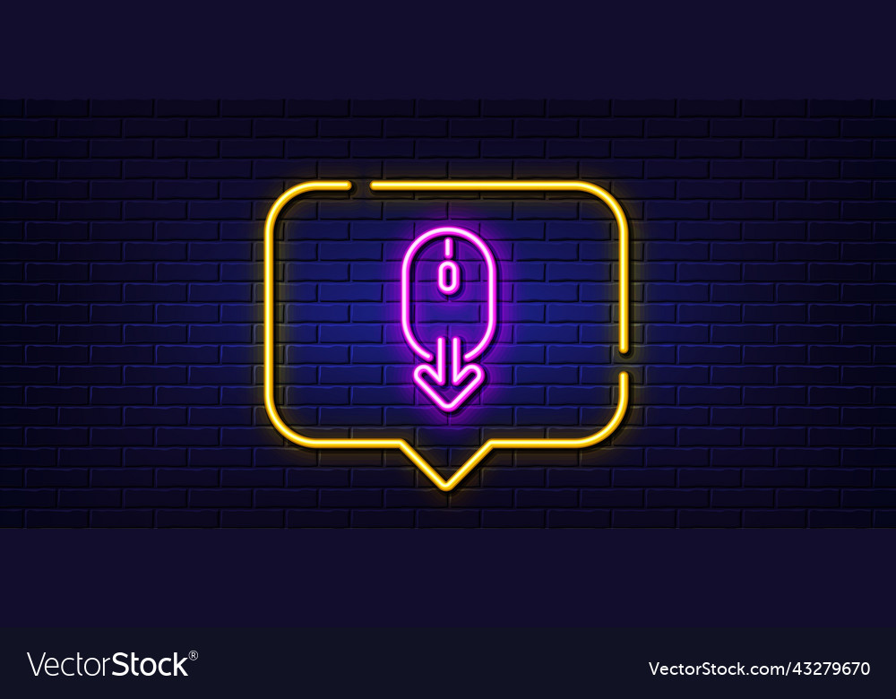 Scroll down mouse line icon scrolling screen sign vector image Scroll down mouse line icon scrolling screen sign