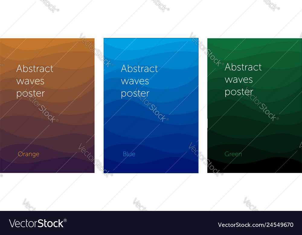 Set of abstract wavy posters