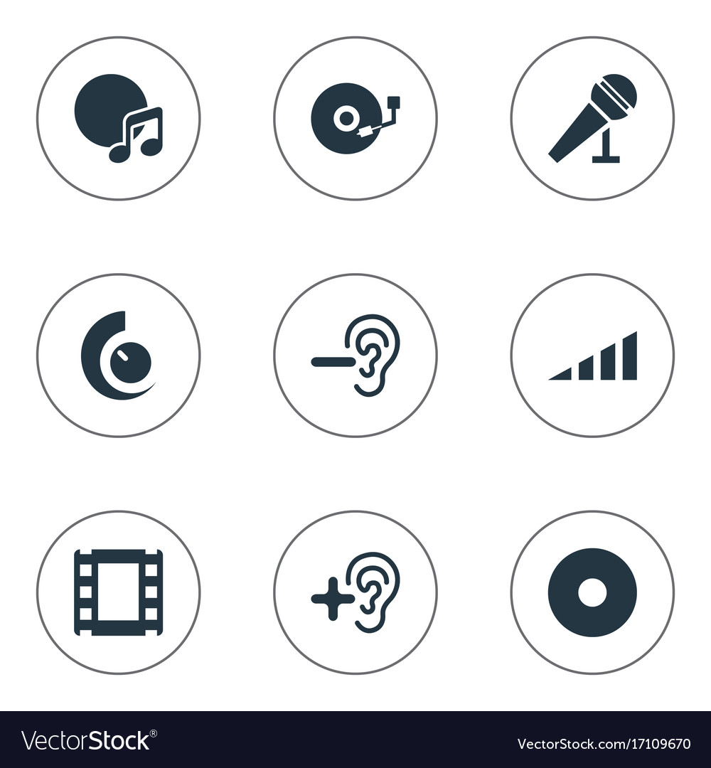 Set of simple dj icons