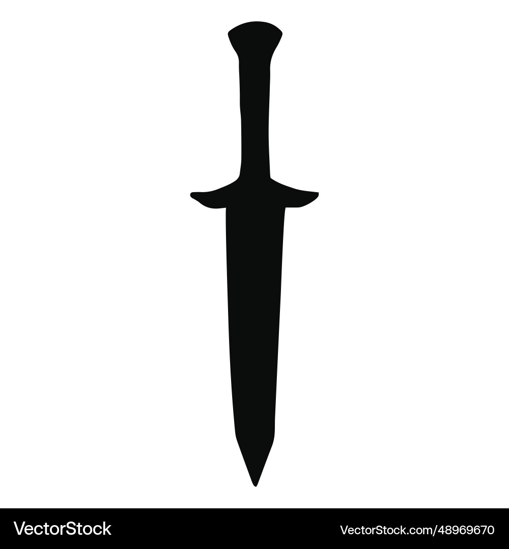 Short dagger silhouette Royalty Free Vector Image
