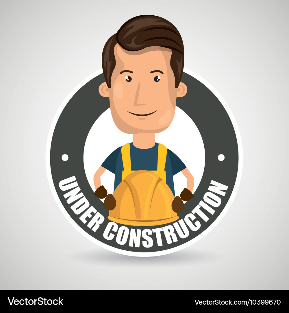 Under construction worker website Royalty Free Vector Image