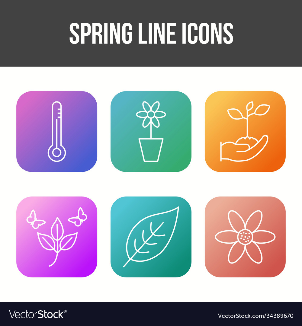 Unique spring icon set