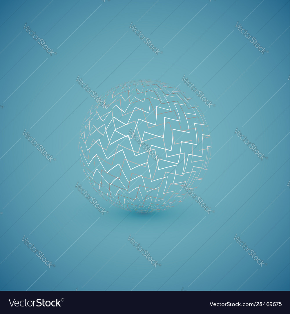 Abstract white pattern sphere vector image Abstract white pattern sphere