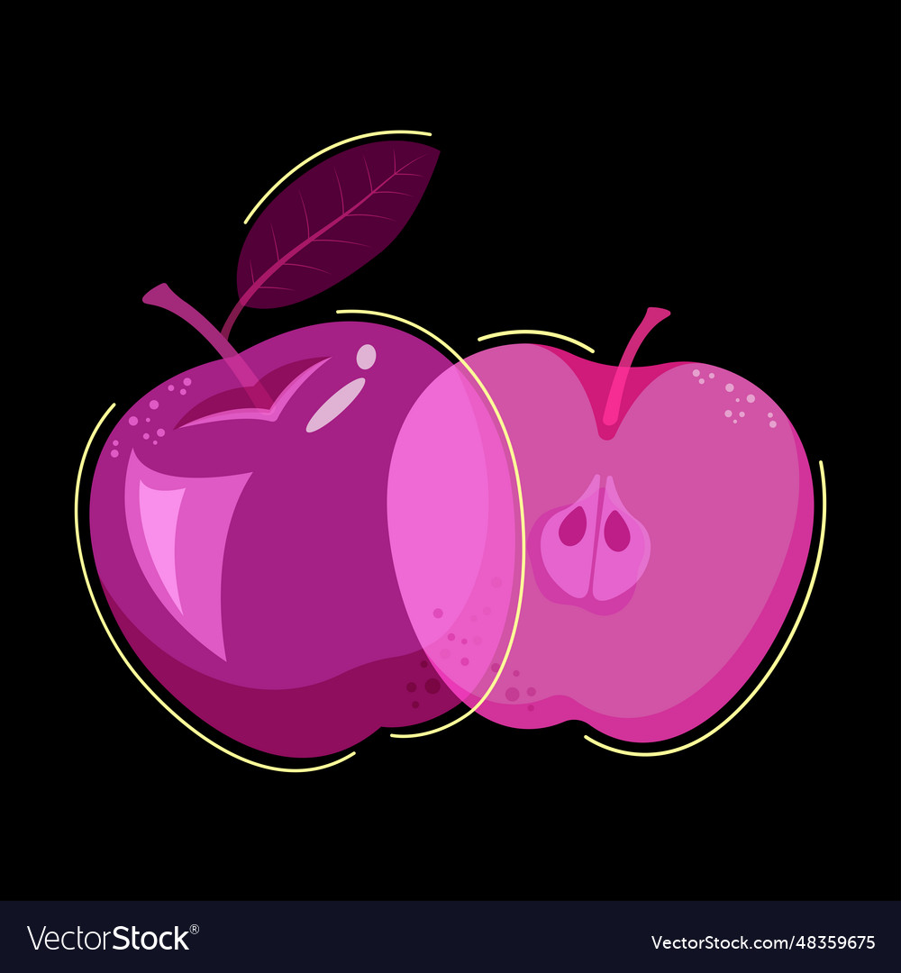 Apple and slice with transparency