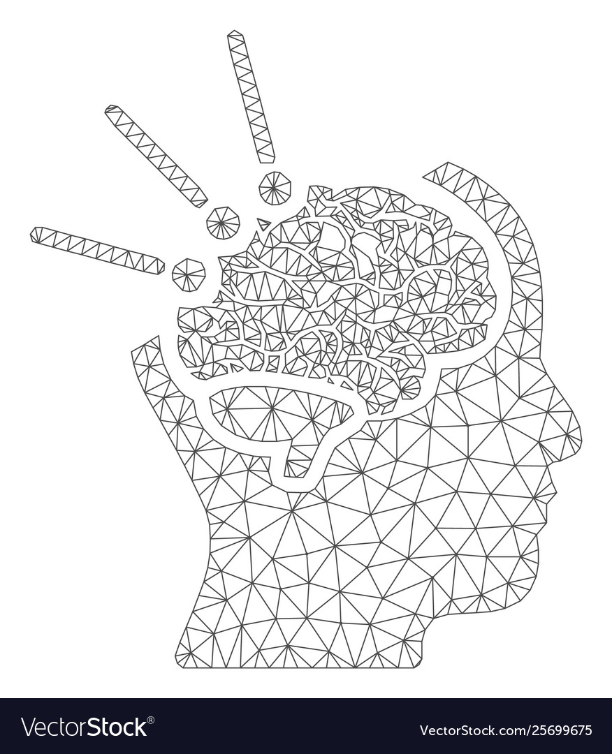 Brain operation polygonal frame mesh vector image Brain operation polygonal frame mesh