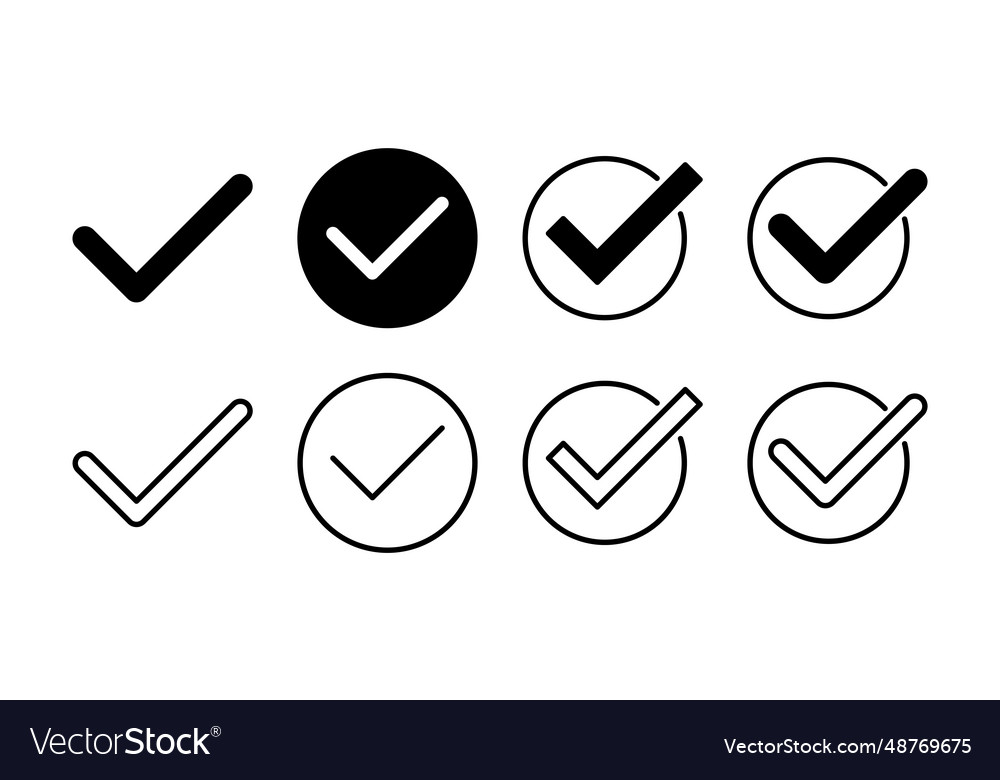 Check icon mark list button vector image Check icon mark list button