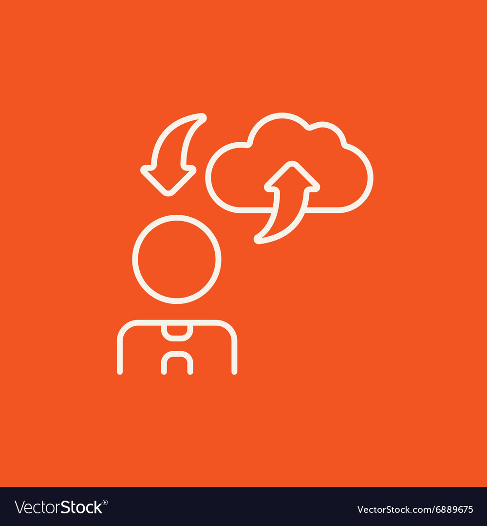 Cloud computing line icon
