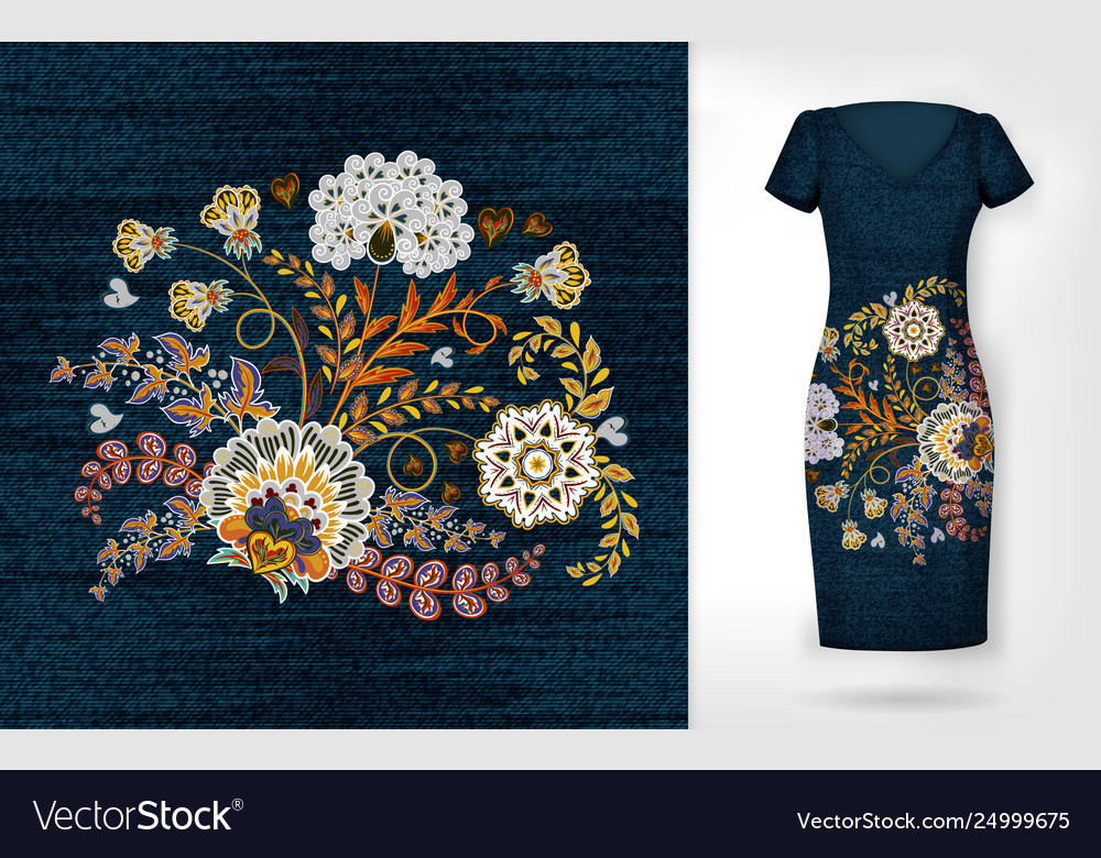 Embroidery colorful trend floral pattern